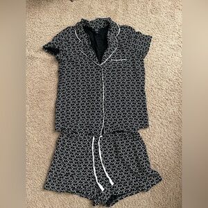 Alfani Black and White Patterned Pajama Set